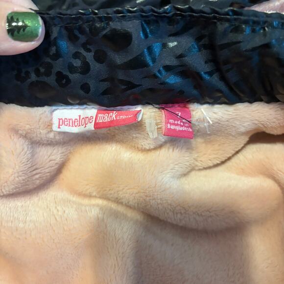 Penelope Mack Girls 7 Black Leopard Print Hooded Jacket Fleece Lined Winter Coat - Picture 4 of 4